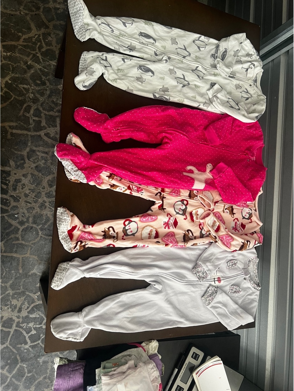 Carter’s Toddler Girls 2T 24M Fleece Footed Pajamas Lot of 4 Winter Sleepers